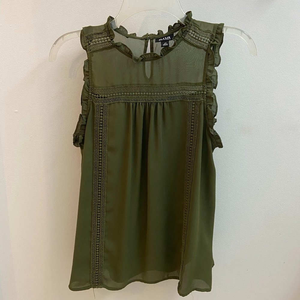 a.n.a Dark Green Sleeveless Size XS Blouse